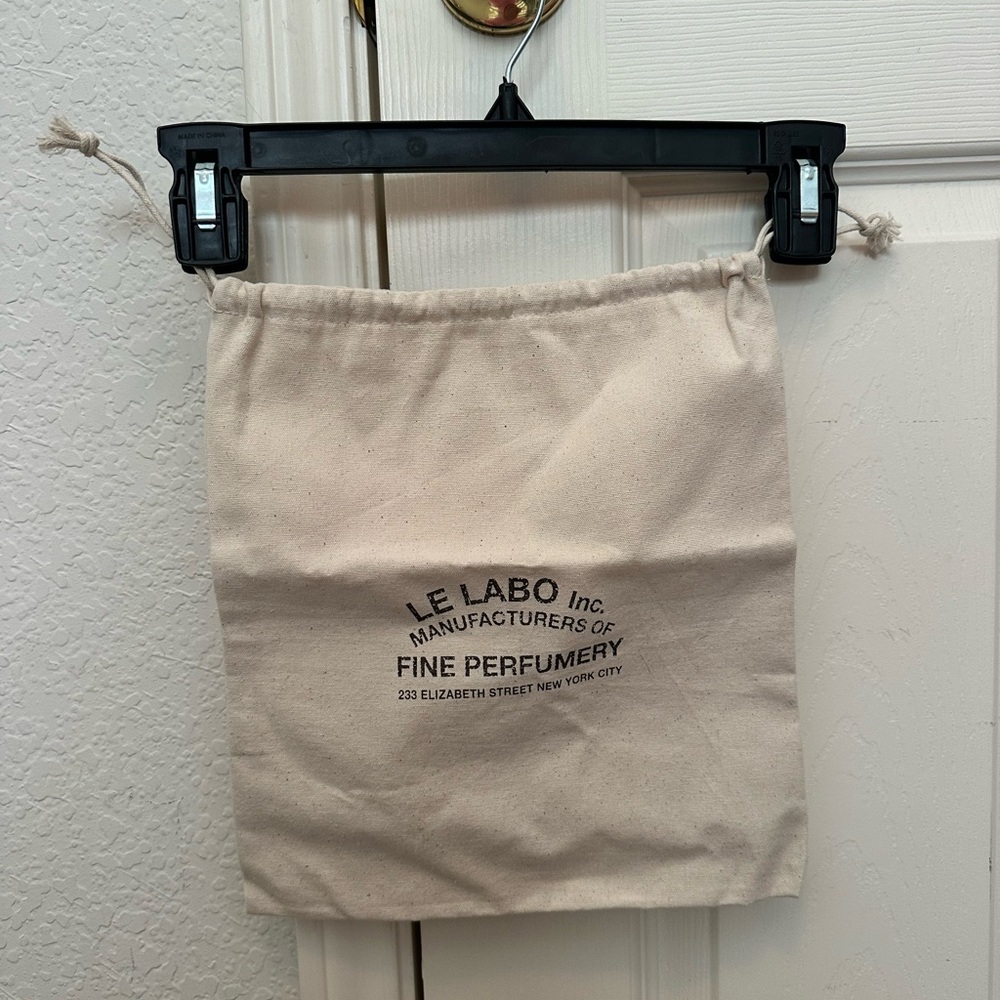 Le Labo Empty Cream Canvas Drawstring Pouch Bag 10x12”